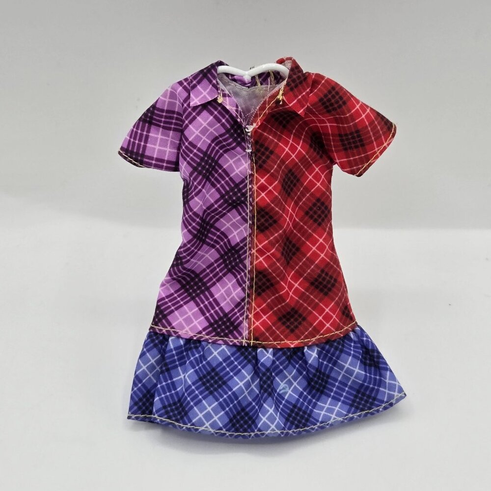 Barbie Fashionista Color Blocker Plaid Dress Doll Clothes Outfit #137